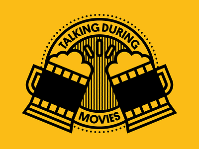 Talking During Movies – Concept 1 beer branding cinema glass icon illustration logo movie mug podcast theater vector