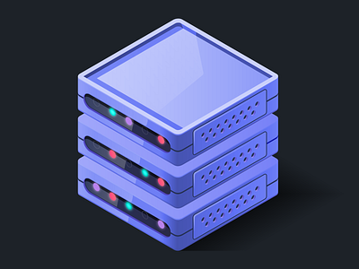 Server – Premium Level computer dark illustration isometric purple screen server technology vector