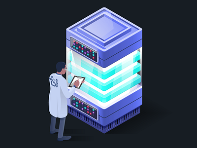 Server – Turbo Level computer dark illustration isometric purple screen server technology vector