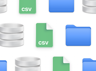 Files, folders and databases design icon design illustration ui vector