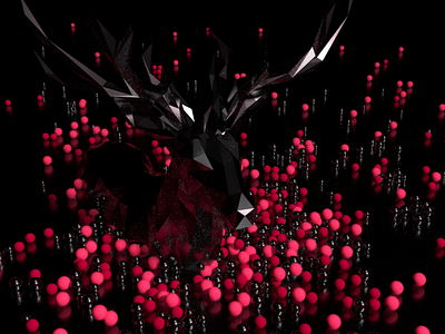 dark reindeer 3d c4d dark design illustration reindeer render ui