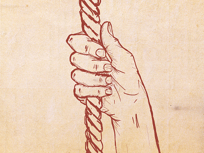 Hang In There hand illustration rope sketch
