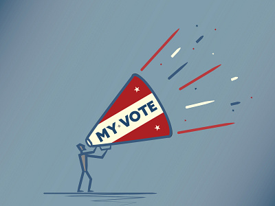 My Vote election illustration megaphone vote
