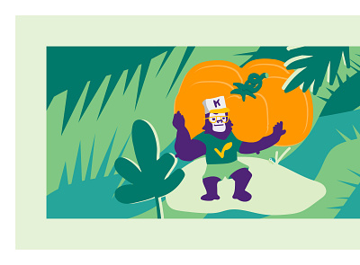 King Vegan - illustration #1 art direction branding brazil flat gorilla illustration lounge organic pumpkin vector vector illustration vegan