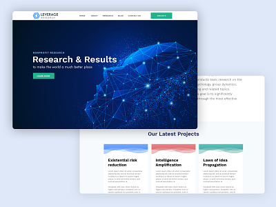 Website for a Nonprofit Research Organization creative design layout nonprofit organization research science theme ui ux web design web development website