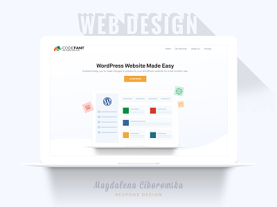 Web Design for Wordpress Services Company bespoke design clean creative design dev flat design illustraion layout modern site technology ui ux web design web development website design wordpress