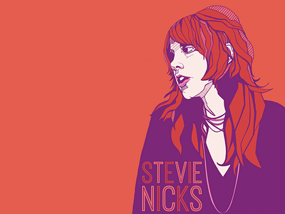 Stevie Nicks 1970s 1980s celebrity classicrock drawing fleetwoodmac graphic design illustration music portrait rhiannon womenofrock