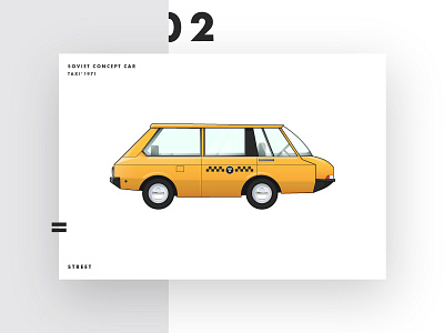 Soviet Concept Car Taxi art car design illustration retro style taxi web