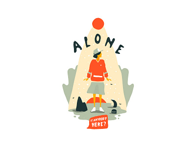 Alone art design illustration letter style