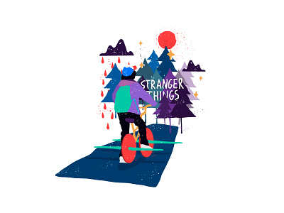 Stranger art clover design film illustration print