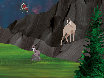The Chamois animal art book books character children digital illustration nature
