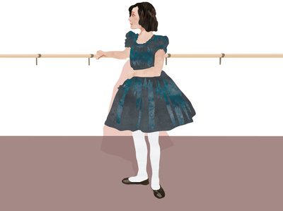 Young Pola Negri book character digital illustration