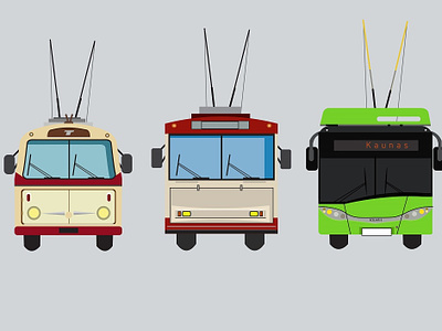 Public transport animation design flat illustration vector web website