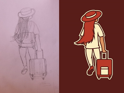 girl_traveling_alone animation creative design illustration vector