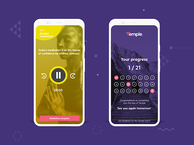 Temple Prototype mobile app prototype pwa ui ux
