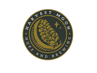 Harvest Moon Brewery Logo branding design illustration logo vector