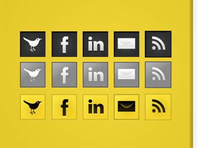 Playing with icons - yellow background grey icons web yellow