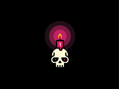 Dribbble invite! candle dribbble dribbble invite halloween illustration light skull trickortreat