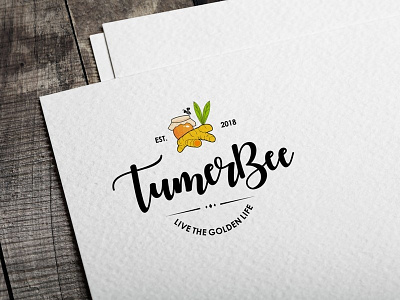 Logo design for tumeric and honey product bee drink food honey logo medical traditional tumeric