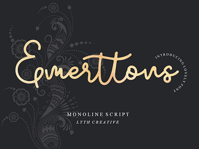 Emerttons font calligraphy font fashion font logo monoline typography wedding