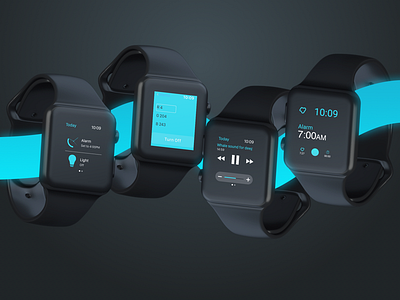 PESTANA for Apple Watch apple watch blue complications concept dark iot lights menu neon oled watch