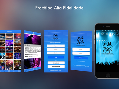 APP - Comunidade Musical app design design app figmadesign logo mobile product design prototype ui ux