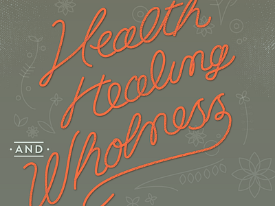 Dopro Lettering earthy floral grass green healing health leaves lettering natural orange whole wholeness