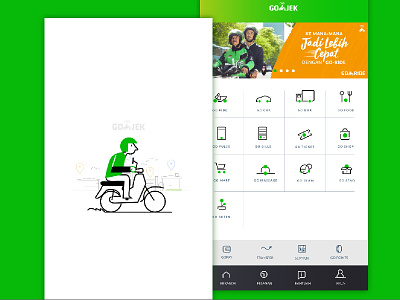 Gojek Loading Screen Redesign app gojek illustration motorcycle ride uber ui ui design ui illustration web