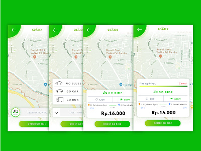 Gojek App Redesign app design gojek map motorcycle ride hailing rider uber ui illustration
