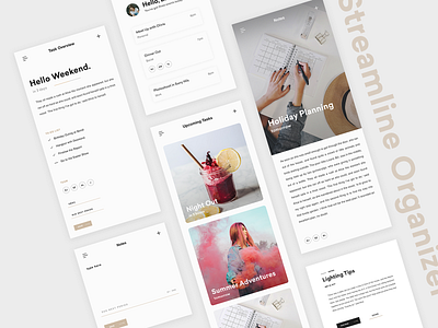 Streamline Organizer App app card ui cards mobile mobile app notes app organizer planner schedule timetable
