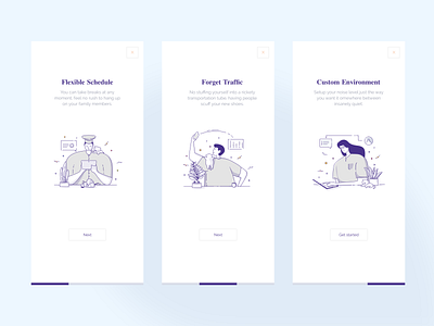 Work from home onboarding screens adobexd illustration illustrator mobile app onboarding onboarding screen onboarding ui ui design userexperience userinterface userinterfacedesign web design