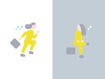 Troublesome Day emotional icon illustration pictogram