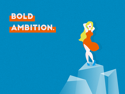 Bold Ambition. branding card design human illustration postcard poster art typography vector