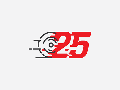 25 years anniversary 25 anniversary black five gray illustration line logo number red twenty years