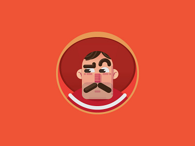 Mexican man character icon illustration line logo man mexic mustache orange outline red sombrero