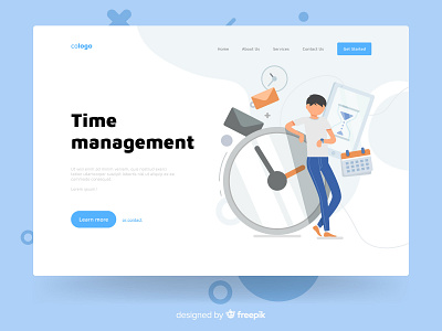 Time management character design illustration landing landing page management online page time web website