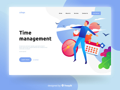 Time management character design illustration landing landing page management online page time web website