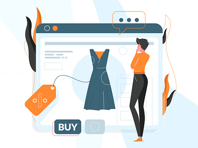 Online shopping character credit card design illustration landing landing page online orange page sale shopping simple web website