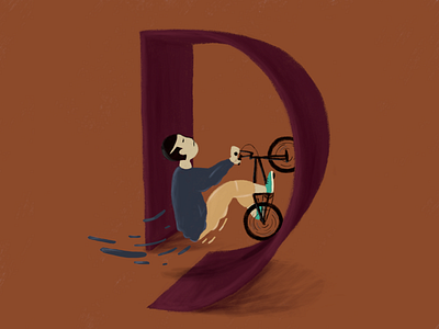 36daysoftype_D 2d 36dayoftype 36daysoftype07 biker bmx boy character design extreme sports graphicdesign illustration illustrations letter type typography