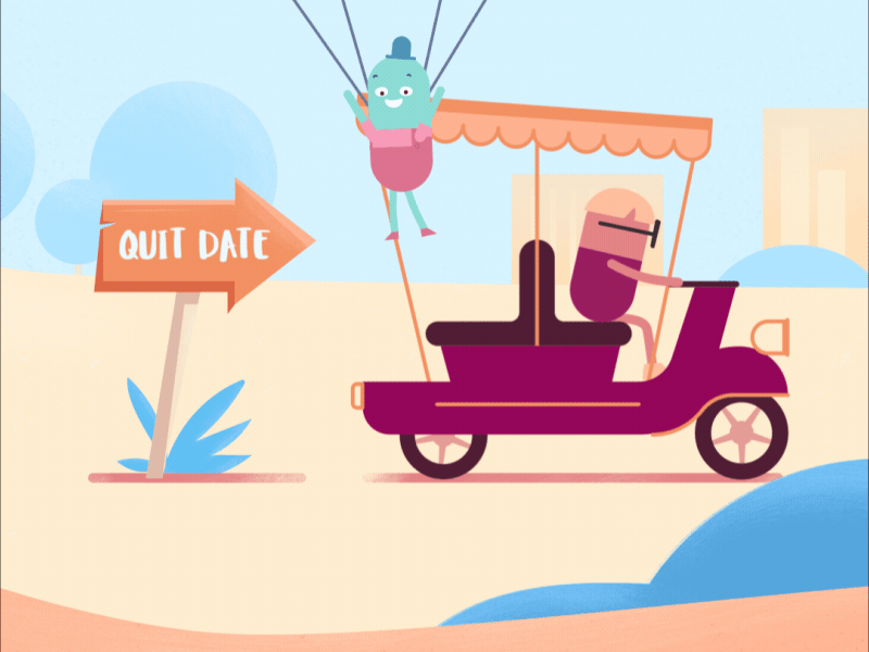 Quit Genius - ride 2d ae after effects animation car character gif motion motion design ride