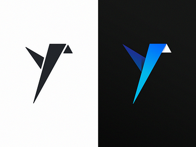 Logo Y bird brand branding esport gaming icon identity illustrator letter lettermark logo logotype minimal monogram origami streaming twitch typography vector