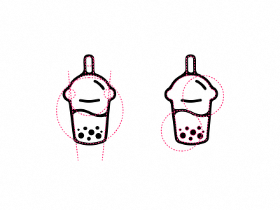 Logo Grid using Golden Ratio - Bubble Tea boba branding coffee design drinks fibonacchi golden ratio identity illustration illustrator juice logo logo grid logotype vector