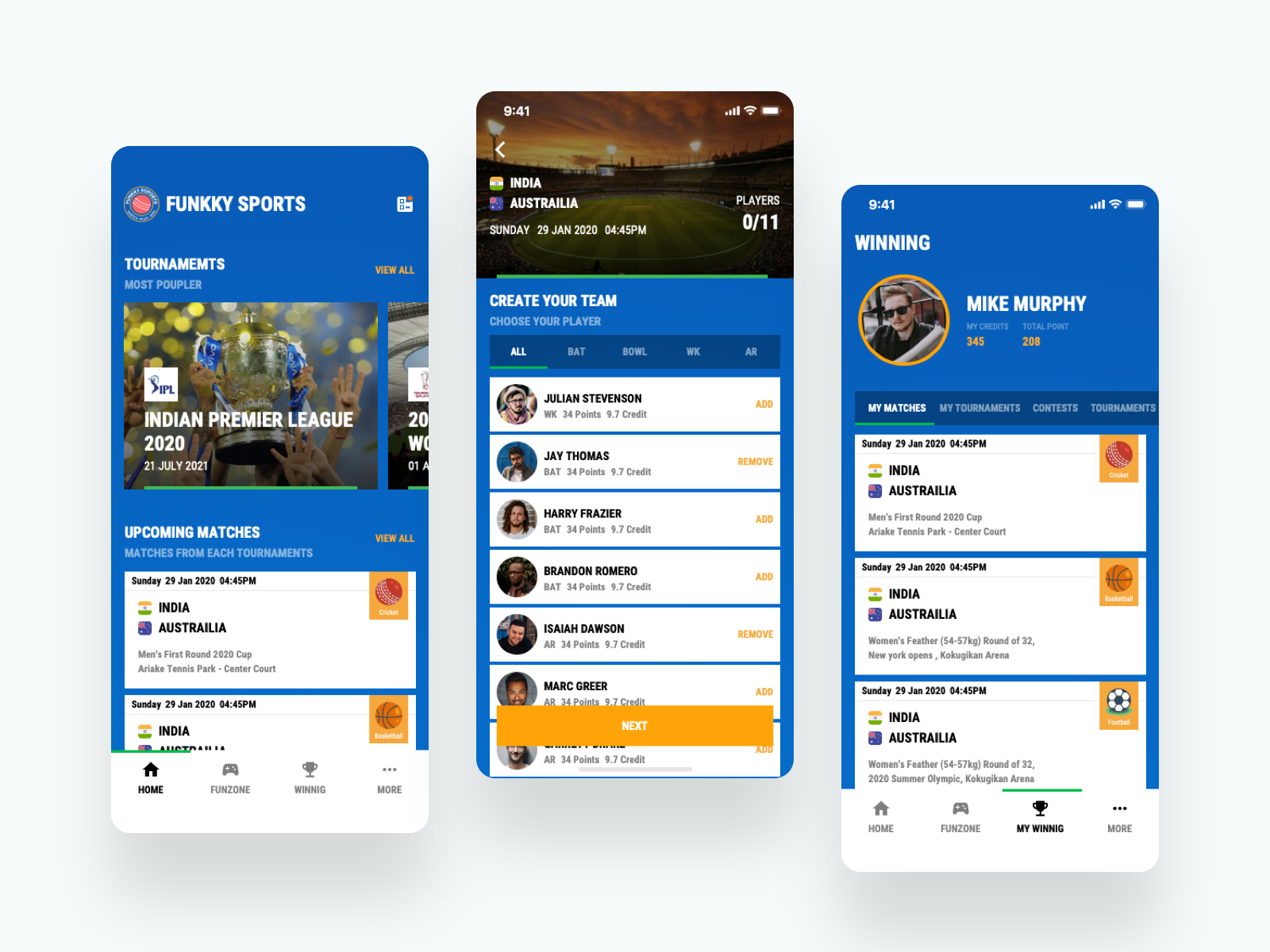 Sports App Create Team and Play by Jay Bhavsar on Dribbble