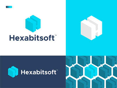 Hexabitsoft logo branding design h letter logo hexagon hexagon logo icon logo