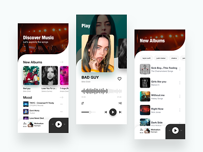 Music Player App app design celebrating design dribbble flat mobile music music player player progress bar ui ux vector