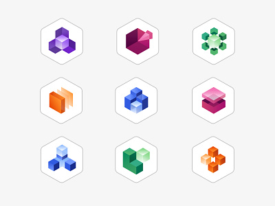 Product Icons Suite abstract clean colors cube design system features figma flat geometric gradient icons icons pack isometric light minimal nav icons set simple ui components ux