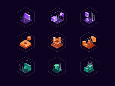 Movement Security Icons clean dark dark mode design system features flat geometric icons isometric package secrets set simple suite ui ui components use cases ux