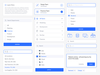 UI Components, Design System buttons checkbox component dashboard design system dropdown filters icons input fields label minimal radio button search tag ui ui elements ui kit ux