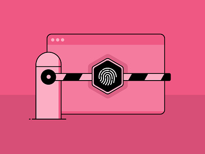Touch ID Illustration 2fa access branding browser cyber design system entry figma flat hexagon icon id isometric login password permission privilege security touchid ui