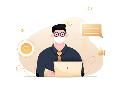 Work at home illustration web